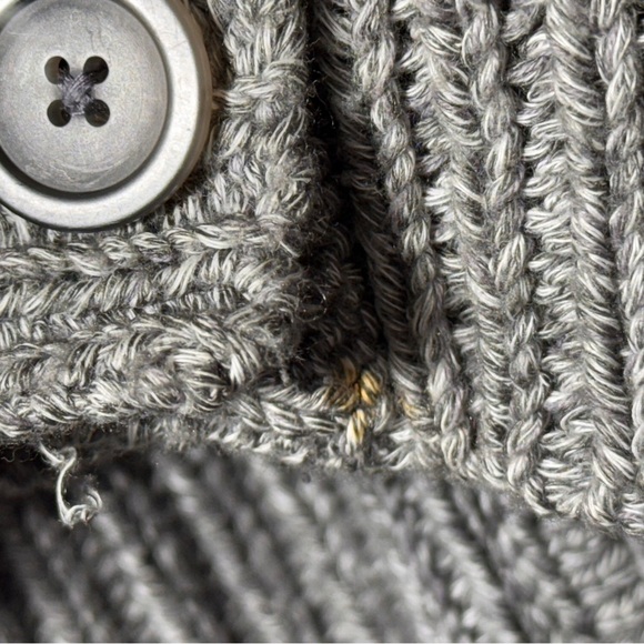 Vince Grey Knit Button Front Cotton Blend Cardigan Size Medium - Picture 7 of 13